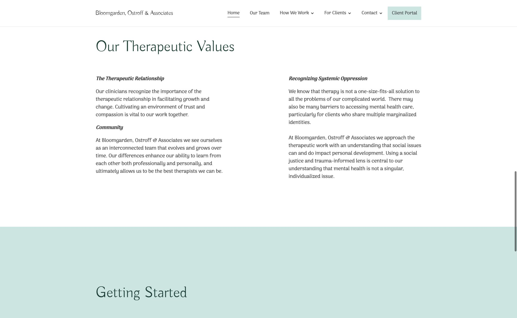 therapeutic values