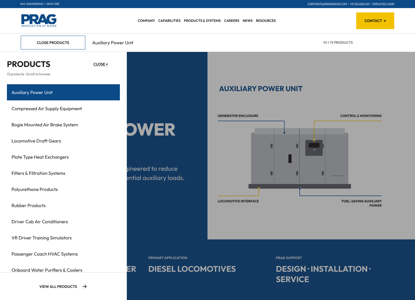 Product catalogue drawer alongside the current product page