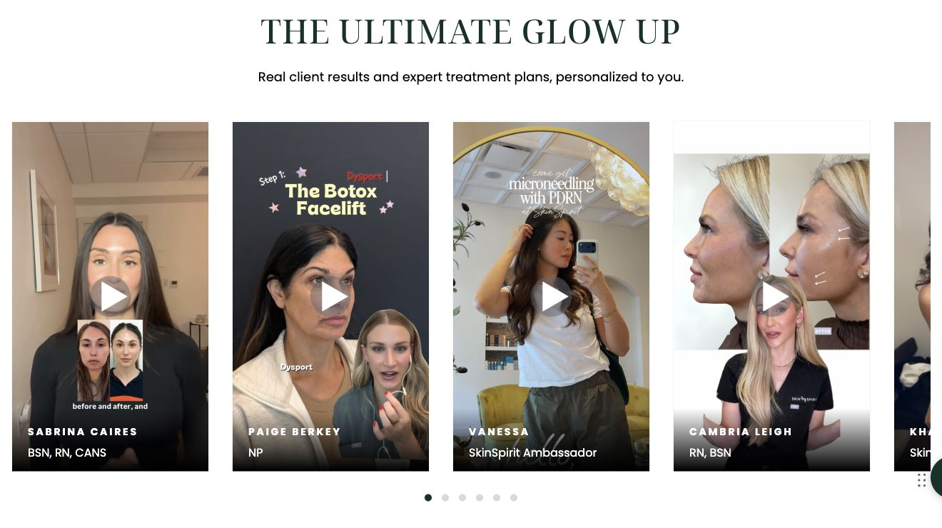 Client and provider videos add a human layer to the treatment story.