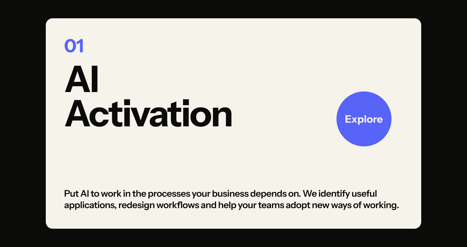 Explore affordance inside a solution panel