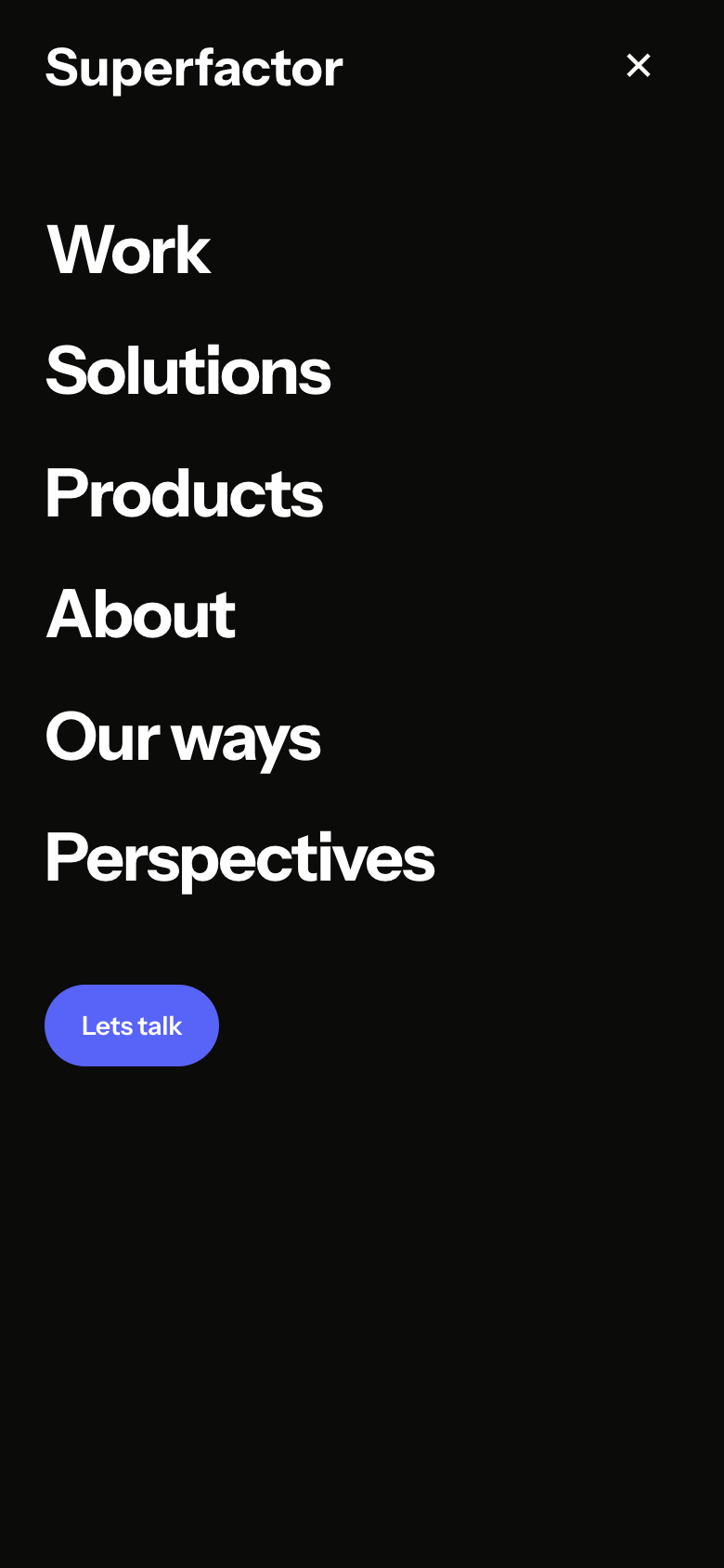 Superfactor navigation on mobile