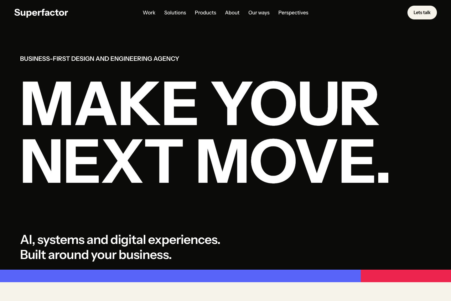 The homepage slogan at its readable resting state