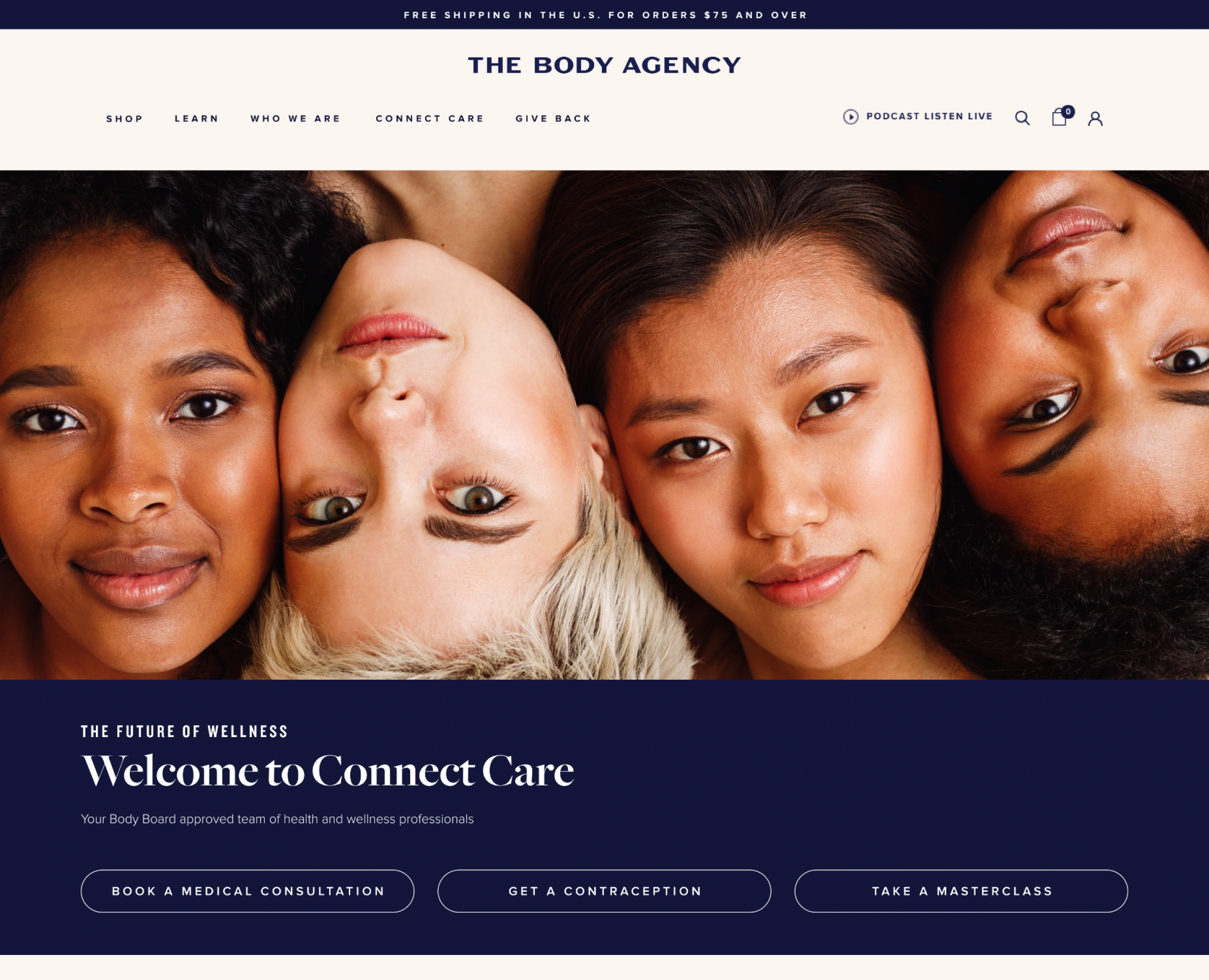 The Body Agency website detailed view