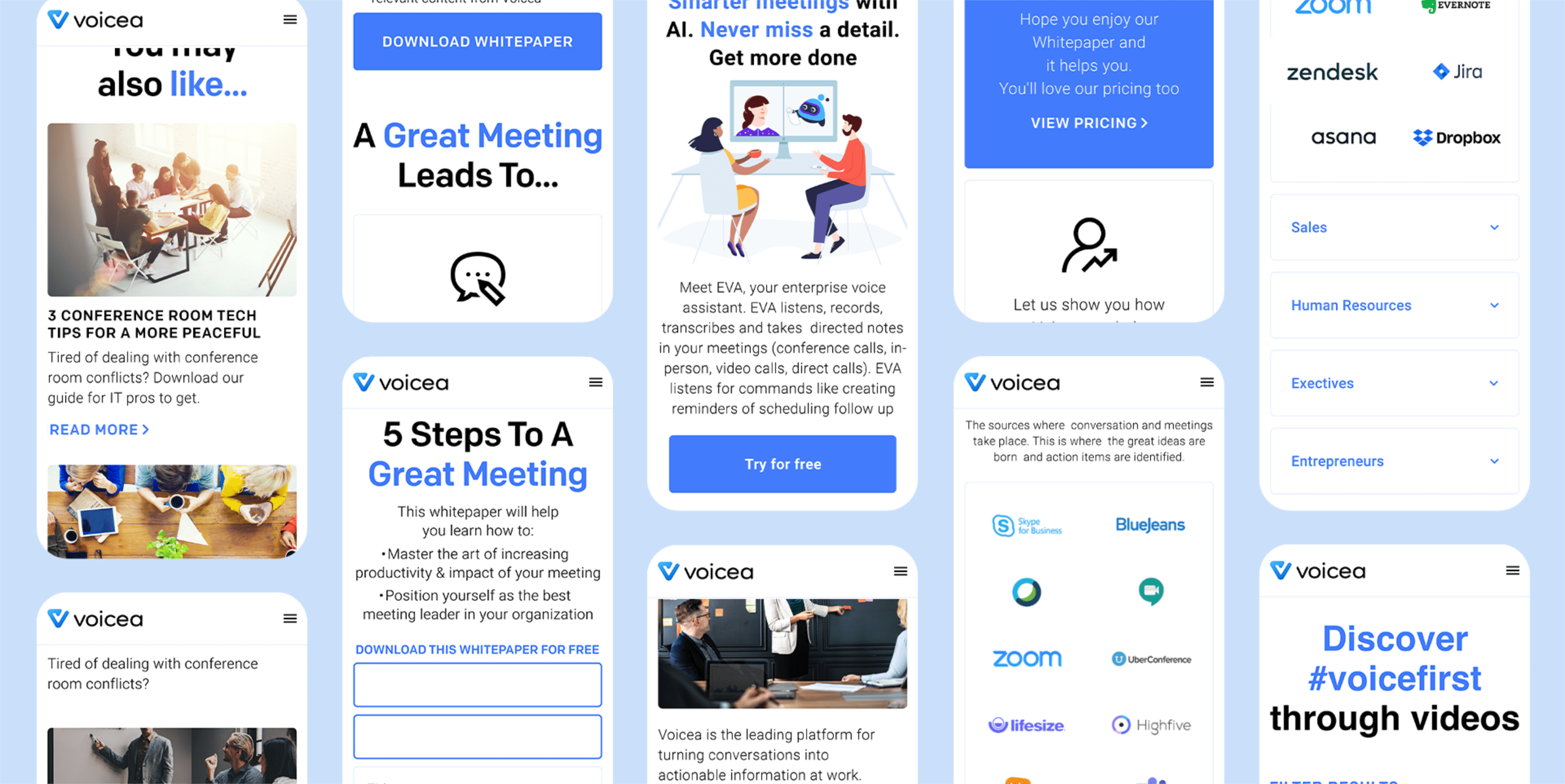 Voicea original website design