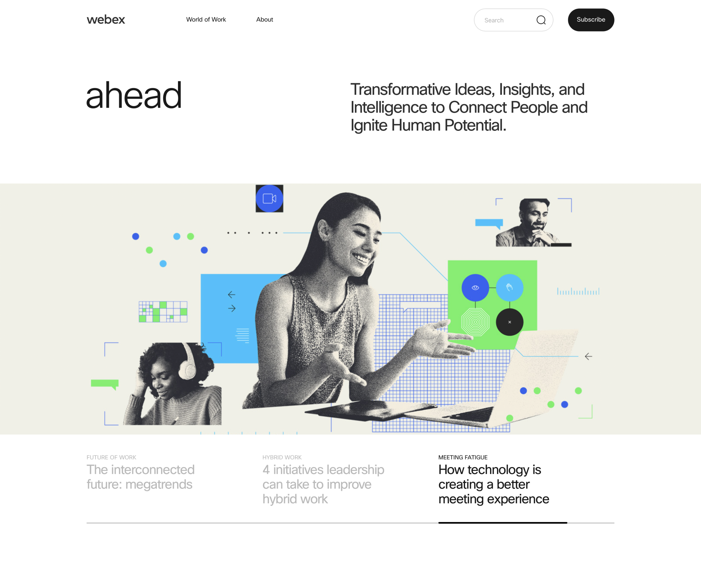 Webex Ahead website detailed view